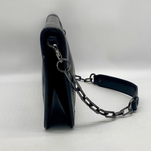 Tory Burch Black Patent Crinkle Bombe Reva Clutch - Picture 4 of 12